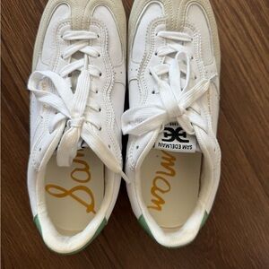 Sam Edelman White Sneakers with Green Detail